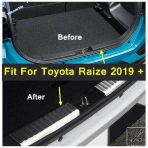 2PCS 車用リアブーツトランクスカッフスキッドプレートガードドアインナーシルプロテクターカバートリムアクセサリー トヨタ ライズ 2019 - 21用 部品 カス