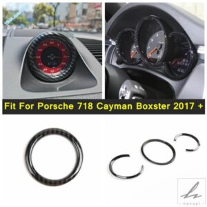 カーボンスタイル ABS 車ダッシュボードトリムリングカバーアクセサリーカバー ポルシェ 718 ケイマン ボクスター 2017 - 21用 部品 カスタムパーツ