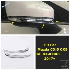ABSクロームバックミラーデコレーションストリップスパンコールモールディングカバートリムアクセサリーマツダCX-5 CX5 KF CX-8 CX8 2017 - 2025 部品 カス