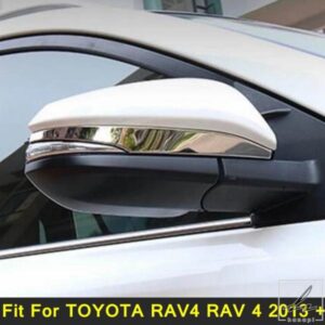 バックミラーサイドモールディングストリップカバートリムフィットトヨタRAV4 RAV 4 2013 2014 2015 ABSクローム装飾アクセサリー 部品 カスタムパーツ