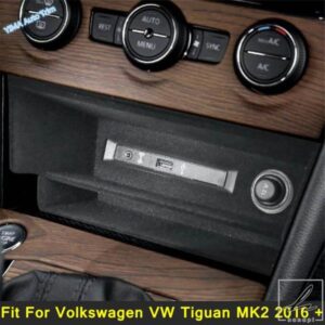 オートスタイリングセンターコントロールフロッキングコンテナ収納ボックスブラックフォルクスワーゲンVWティグアンMK2 2016-2023インテリアアクセサリー 部