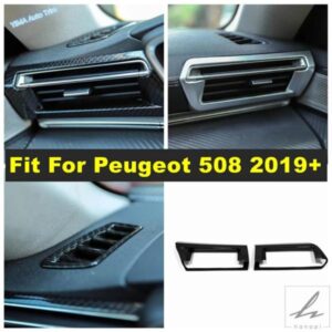 車用エアコン吹き出し口カバートリム ACコンセント装飾フレーム マット/カーボン プジョー508 2019-2022 内装アクセサリー 部品 カスタムパーツ