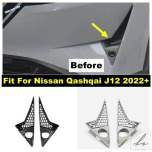 日産 キャシュカイ J12 2022 2023 用 光沢 / カーボン フロントフォグランプ アイブロウ グリル下 ストリップ カバー トリム ABS アクセサリー 部品 カスタ