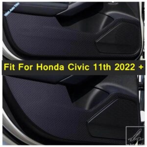 車用サイドエッジフィルムパッド アンチキックドアマットステッカー ホンダシビック11代目 2022 2023 2024年式 カーボン風アクセサリー 部品 カスタムパーツ