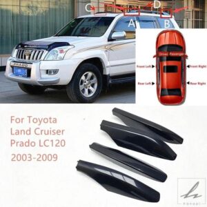 車用ルーフラックレールキャップエンド装飾カバーシェル交換用トヨタランドクルーザープラドLC120 FJ120 2003 - 06-2009 部品 カスタムパーツ アクセサリー
