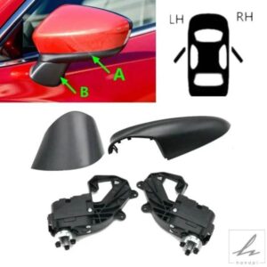 車用バックミラーアンダーカバー 折りたたみ式モーターハウジングシェルキャップ マツダ 6 アテンザ 2014 - 16 US版非対応 部品 カスタムパーツ