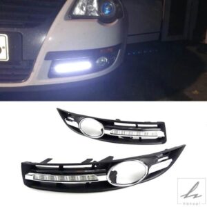 車用点滅2個 車用LED DRL デイタイムランニングライト フォルクスワーゲン VW パサート B6 2005 - 11 フォグランプ用 部品 カスタムパーツ アクセサリー