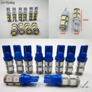 10個入り 自動車用LED 194 168 W5W T10 9SMD 5050 LED オートカー モバイル テールウィンカー サイドマーカー 発光ダイオードランプバルブ 部品 カスタムパ