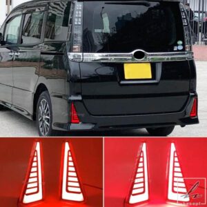 車用LEDリアフォグランプ バンパーライト オートブレーキ+デイライト+ウィンカー ダンシングブレーキライト トヨタ ノア ヴォクシー 80シリーズ用 部品 カス