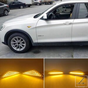 車用点滅2個スモークダイナミックフローティングLEDサイドマーカーシグナルライト BMW X5 E70 X6 E71 E72 X3 F25 シーケンシャルウィンカーランプ用 部品 カ