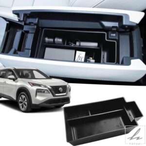 日産ローグ 2021 - 24 2025 センターコンソールオーガナイザー アームレスト収納ボックストレイ セカンダリーカーストレージアクセサリー 部品 カスタムパー