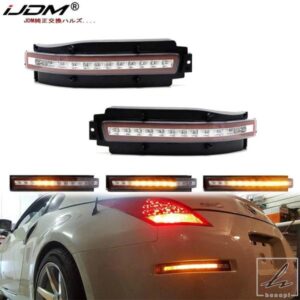 車スタイル フルLEDウィンカーライト テールライトブレーキランプ 日産 350Z アンダーバンパーテールランプ バックアップリバースライト 03-09用 部品 カス