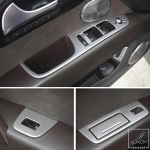 車ドアアームレストウィンドウリフタースイッチボタン装飾フレームカバートリム7個アウディQ7 2008-2015インテリア自動車アクセサリー 部品 カスタムパーツ