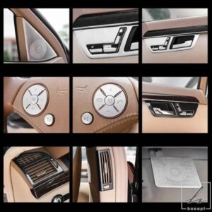 車用エアコン吹き出し口フレームデコレーションステッカートリム メルセデスベンツ Sクラス W221 S300 350 2008-13 スピーカーカバーデカール 部品 カスタム