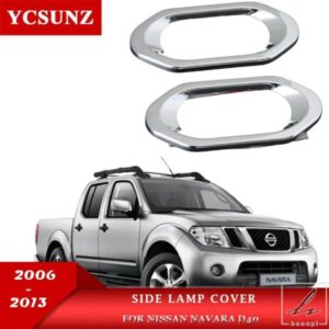 日産ナバラ D40 2006 - 12 ダブルキャビンカーアクセサリー用クロームサイドランプインジケーターライトカバー 部品 カスタムパーツ アクセサリー