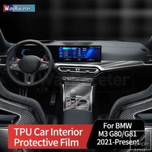 自己修復型傷防止トップTPUビニールセンターギアインテリアペイントフィルム BMW M3 G80 G81 2021 - 23 アクセサリー用 部品 カスタムパーツ アクセサリー