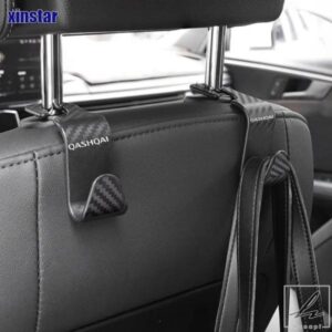 日産 QASHQAI J10 J11 用 カーボン製多機能ポータブルカーシートフック 2個 部品 カスタムパーツ アクセサリー
