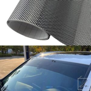 車用フロントガラスサンシェード 穴あきビニールステッカーシート 自動車用ウィンドウサンシェードフィルム メッシュ装飾デカール 部品 カスタムパーツ