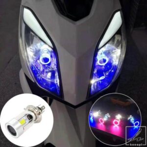 広角ヘッドライト 耐熱LEDエンジェルアイフォグランプ H4 LEDバルブ オートバイ 電気自動車カスタム 部品 カスタムパーツ アクセサリー