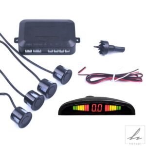 車用パークトロニック LED パーキングセンサー 4つのセンサー付き リバースバックアップ パーキングレーダーモニター 探知機システム バックライトディスプ