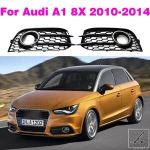 車用フォグランプカバー ハニカムメッシュ 六角形フロントグリル グリル クローム ブラック AUDI A1 8X 2010-2014 8X0807681A 8X0807682A 部品 カスタムパー