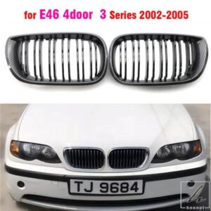 車用フロントバンパー キドニーフードグリル レーシンググリル ブラック BMW E46 4ドア ツーリングサルーン 2002 - 05用 部品 カスタムパーツ アクセサリー