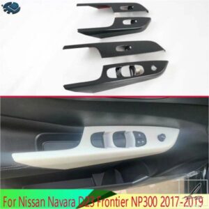 日産ナバラ D23 フロンティア NP300 2017-2021 カーボンスタイル ドアウィンドウアームレストカバースイッチパネルトリムモールディングガーニッシュ 部品