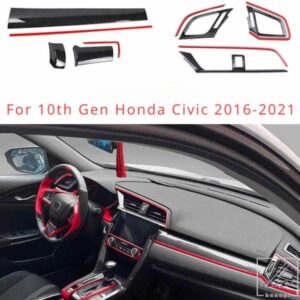 11個入り 10代目ホンダシビック 2016-2021年式用 車用シビックデコレーション エアコン吹き出し口とパネル計器パネル ABSレジン 部品 カスタムパーツ