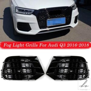 車用フォグランプカバー アウディ Q3 2016-2018 フロントバンパー フォグランプカバー グリル 部品 カスタムパーツ アクセサリー