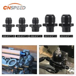 黒アルマイトストレートアルミオスフレアAN6?M12*1.5 M14*1.5 M16*1.5 M18*1.5オスメトリックねじパイプ燃料フィッティングアダプター 部品 カスタムパーツ