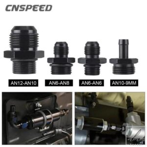 燃料ポンプレールオイルホースストレートフィッティングアダプター 6061-6T アルミ ブラック AN6 AN6 AN6 AN8 AN12 AN10 ORB オス Oリングボス 部品 カスタ