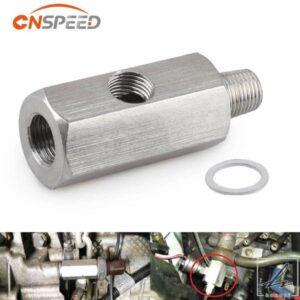 1/8'' BSPT ステンレス オイル圧力センサー T字継手 - NPT アダプター ターボフィードラインゲージ T 部品 カスタムパーツ アクセサリー