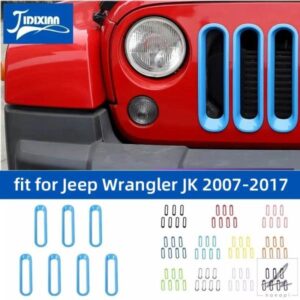 車用インサート レーシンググリル グリルデコレーションカバー ジープラングラー JK 2007 - 17用 部品 カスタムパーツ アクセサリー