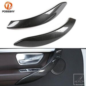 車内カーボンブラックドアハンドルカバートリム BMW 3 4シリーズ F30 F31 GT F34 F36 2013 - 18 アクセサリー 部品 カスタムパーツ アクセサリー
