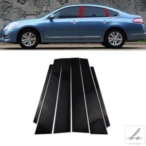 車用ピラーポスト 日産 ティアナ J32 2009-2010 2011 2012 光沢ブラック ドアウィンドウトリムステッカー 自動車スタイリングアクセサリー 部品 カスタムパ