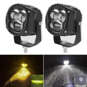 1/2個 12-80V 30W オートバイ用LEDフォグランプ スポットライト 補助運転ランプ ヘッドライト ホワイト イエロー ハイロービーム 汎用 部品 カスタムパーツ