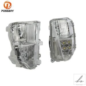 車フロントバンパー 左/右側フォグランプアセンブリ ホワイト 6000K DRL オートドライビングランプ 12V トヨタ プリウス 2012 - 15用 部品 カスタムパーツ