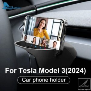 新型テスラ モデル3 ハイランド 2024 用 カーステアリングホイール 携帯電話ホルダー メガネ収納ボックス 車内アクセサリー 部品 カスタムパーツ