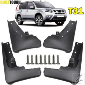 日産 X-TRAIL T31 2008-2013 用 モールド車用マッドフラップセット XTRAIL スプラッシュガード マッドフラップ マッドガード フェンダー 2009 - 12 部品 カ