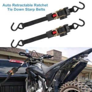 自動巻き取り式で持ち運びにラチェットタイダウンベルトSフック 25MMX2M 汎用ツール 自動巻き取り機能付き新タイダウンベルト 部品 カスタムパーツ