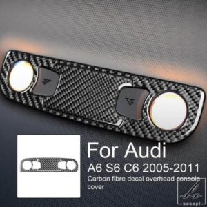 読書灯トリムステッカー カーボンステッカー オーバーヘッドコンソールカバー AUDI A6 S6 C6 2005-2011 インテリアカーアクセサリー 部品 カスタムパーツ