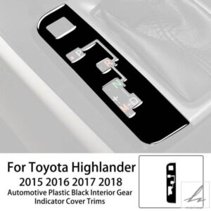 車用ブラック内装ギアインジケーターカバートリムステッカー装飾 トヨタ ハイランダー 2015 - 18 アクセサリー 部品 カスタムパーツ アクセサリー