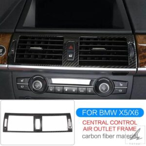 車用エアベントステッカー センターコンソール AC デカール カーボントリム BMW X5 E70 X6 E71 2007-2014 車内アクセサリー 部品 カスタムパーツ
