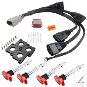 1.8T2.0T FSI R8イグニッションコイルパック変換ハーネスキット＆ICM AUDI A4 VW PASSAT B5 GOLF JETTA 1.8Lターボ用 部品 カスタムパーツ アクセサリー