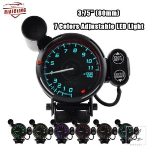 0-11K RPMメーターゲージ レーシングカー 3.75'' 80MM タコメーター タコゲージ 7色LED シフトライト付き 内装パーツ 部品 カスタムパーツ アクセサリー