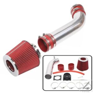 日産 350Z 3.5L インフィニティ FX35 G35 自動車エンジン部品用 レッドシルバーエアインテークシステム コールドエアインテークパイプ + エアフィルター 部