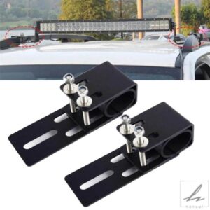汎用カーSUVルーフラックLEDライトバーマウントブラケット1組オフロード運転作業灯クランプホルダー自動車ピックアップアクセサリー 部品 カスタムパーツ