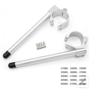 汎用バイクレーシングハンドルバー 22MM 7/8'' クロームクリップオンオンフォークハンドルバー カフェレーサーバイク用 部品 カスタムパーツ アクセサリー