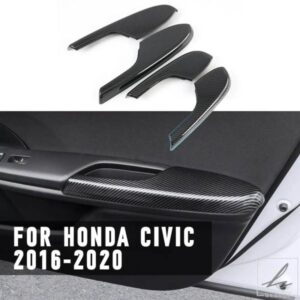 車内ドアアームレストパネルトリムカバーボウル装飾フレームステッカー ホンダシビック 2016 - 20 オートスタイリング 部品 カスタムパーツ アクセサリー