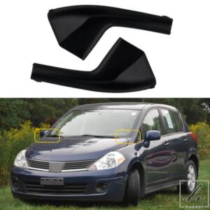 日産ヴァーサセダンハッチバック2007-2011用フロントサイドカウルグリルアウターエクステンショントリムペアフロントガラストリムガスケット 部品 カスタム